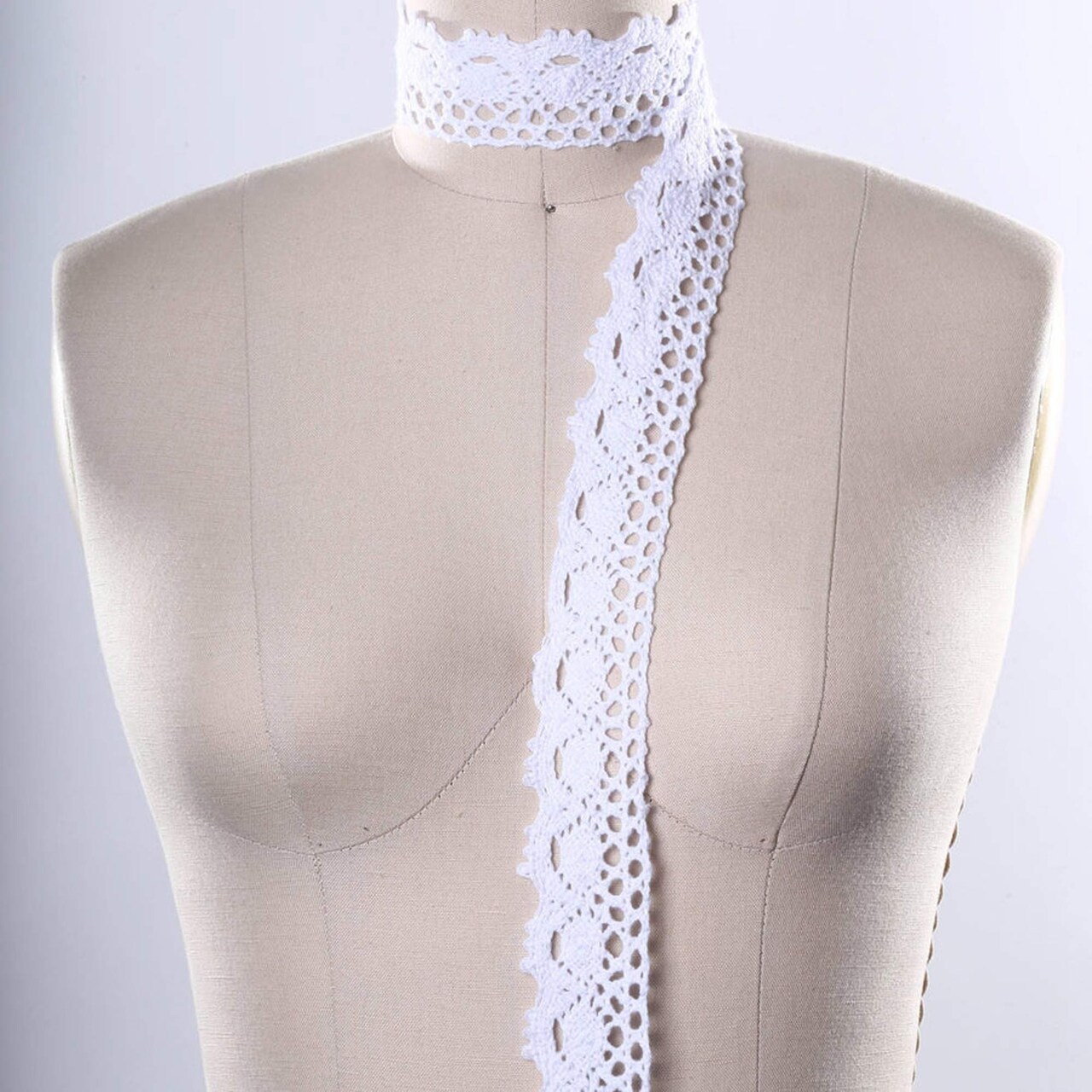 2 Yards White Crochet Cotton Lace Trim 1 Inch Wide Sewing Craft Embellishmen